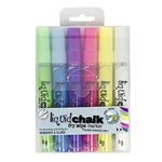 TEXTA LIQUID CHALK MARKER DRY WIPE BULLET 45MM ASSORTED WALLET 6