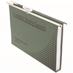 CRYSTALFILE DOUBLE CAPACITY SUSPENSION FILES 30MM FOOLSCAP GREEN BOX 50