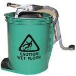 CLEANLINK MOP BUCKET HEAVY DUTY METAL WRINGER 16 LITRE GREEN