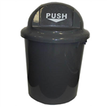 CLEANLINK RUBBISH BIN CIRCULAR WITH BULLET LID 60 LITRE GREY