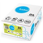 TUDOR DL ENVELOPES WALLET WINDOWFACE PRESS SEAL 80GSM 110 X 220MM WHITE BOX 500