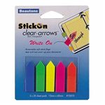 STICKON ARROW FLAGS 25 SHEETS 12 X 45MM ASSORTED PACK 5