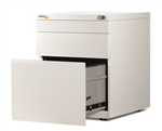 FIRSTLINE MOBILE 2 DRAWER 1 FILE W460 X D472 X H610MM WHITE SATIN
