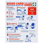 FIRST AIDERS CHOICE CPR RESUSCITATION POCKET CARD