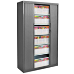 AVERY 20261GRA20126 TAMBOUR CABINET LATERAL FILING PACKAGE 5 SHELVES 1980 X 1200 X 500MM GRAPHITE RIPPLE