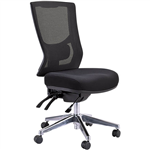 BURO METRO II 247 TASK CHAIR HIGH MESH BACK 3LEVER POLISHED ALUMINIUM BASE BLACK