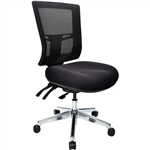 BURO METRO II 247 TASK CHAIR MEDIUM MESH BACK 3LEVER POLISHED ALUMINIUM BASE BLACK