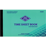ZIONS 30AB TIME SHEET BOOK RETAIL SHOP EMPLOYEES