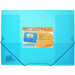 BEAUTONE COOL FROST DOCUMENT WALLET A4 TRANSPARENT BLUE