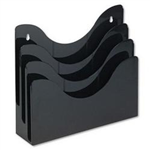 DEFLECTO BROCHURE HOLDER LANDSCAPE 3POCKET 3TIER A4 BLACK