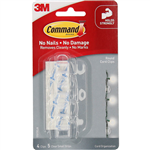 COMMAND ADHESIVE ROUND CORD CLIPS CLEAR PACK 4