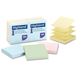 HIGHLAND 6549PUA POP UP NOTES 76 X 76MM PASTEL PACK 12