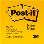 POSTIT 654CT NOTES 76 X 76MM NEON CITRUS