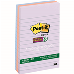 POSTIT 6603SSNRP RECYCLED SUPER STICKY LINED NOTES 101 X 152MM BALI PACK 3