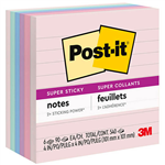 POSTIT 6756SSNRP RECYCLED SUPER STICKY LINED NOTES 101 X 101MM BALI PACK 6