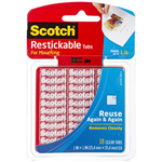 SCOTCH R100 MOUNTING SQUARE TABS REUSABLE 254MM CLEAR PACK 18