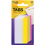 POSTIT 686PLOY3IN DURABLE FILING TABS SOLID 75MM BRIGHT ASSORTED PACK 24
