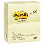 POSTIT 635 LINED NOTES 76 X 127MM YELLOW PACK 12