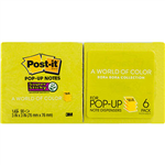 POSTIT R3306SST RECYCLED SUPER STICKY POP UP NOTES 76 X 76MM BORA BORA PACK 6