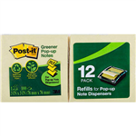 POSTIT R330RP 100 RECYCLED POP UP NOTES 76 X 76MM YELLOW PACK 12