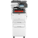 OKI MC873DNCT MULTIFUNCTION COLOUR LASER PRINTER DUPLEX NETWORKED 2ND PAPER TRAY CABINET A3