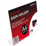 DEFLECTO SIGN HOLDER SLANTED LANDSCAPE A4 CLEAR