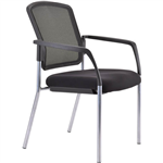 BURO LINDIS VISITOR CHAIR 4LEG BASE MESH BACK ELASTIC III FABRIC ARMS BLACK