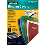 FELLOWES BINDING COVER LEATHERGRAIN 230GSM A4 GREY PACK 100