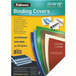 FELLOWES BINDING COVER LEATHERGRAIN 230GSM A4 DARK GREEN PACK 100