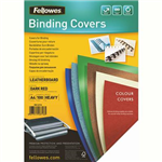 FELLOWES BINDING COVER LEATHERGRAIN 230GSM A4 DARK RED PACK 100