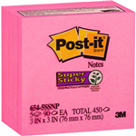 POSTIT 6545SSNP SUPER STICKY NOTES 76 X 76MM PINK PACK 5