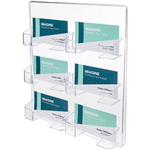 DEFLECTO BUSINESS CARD HOLDER LANDSCAPE 6POCKET 3TIER CLEAR