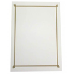 CUMBERLAND 8156 STRAND PAPER A4 IVORY WITH GOLD PRINTED BORDER PACK 25