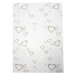 CUMBERLAND 8197 PRINTED PAPER TIFFANY HEARTS DESIGN A4 SILVERWHITE PACK 10