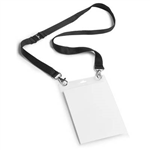 DURABLE NAMEPASS HOLDER WITH TEXTILE LANYARD DUO A6 BLACK PACK 10