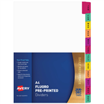 AVERY 85713 DIVIDER PLASTIC TAB JANDEC INDEX TAB A4 FLUORESCENT