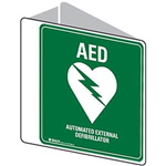 TRAFALGAR AUTOMATIC EXTERNAL DEFIBRILLATOR SIGN DOUBLE SIDED 225 X 225MM POLYPROPYLENE