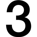 APLI SELF ADHESIVE NUMBER 3 BLACKWHITE