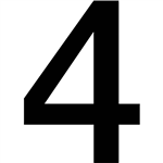 APLI SELF ADHESIVE NUMBER 4 BLACKWHITE