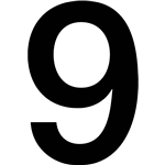 APLI SELF ADHESIVE NUMBER 9 BLACKWHITE