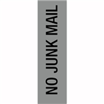 APLI SELF ADHESIVE SIGN NO JUNK MAIL 50 X 202MM GREYBLACK