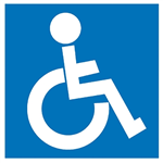 APLI SELF ADHESIVE SIGN DISABLED 114MM BLUEWHITE