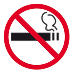 APLI SELF ADHESIVE SIGN NO SMOKING SELF 114MM BLACKRED