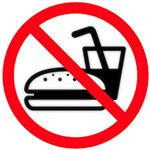 APLI SELF ADHESIVE SIGN NO EATING 114MM BLACKRED