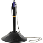 BIC 4 COLOUR CAPTIVE COUNTER BALLPOINT PEN WITH BASE MEDIUM 10MM BLUE