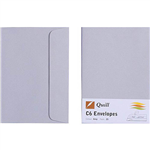 QUILL C6 COLOURED ENVELOPES PLAINFACE STRIP SEAL 80GSM 114 X 162MM GREY PACK 25