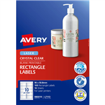 AVERY 980019 L7113 BLANK PRINTABLE LABELS RECTANGLE LASER 10UP CRYSTAL CLEAR PACK 10