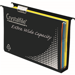 CRYSTALFILE EXTRA WIDE SUSPENSION FILES 50MM PP FOOLSCAP BLACK BOX 10