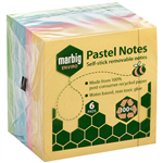 MARBIG ENVIRO REPOSITIONAL NOTES 100 SHEET 75 X 75MM PASTEL PACK 6