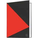 MARBIG NOTEBOOK FEINT RULED HARD COVER CASEBOUND A4 100 LEAF BLACKRED